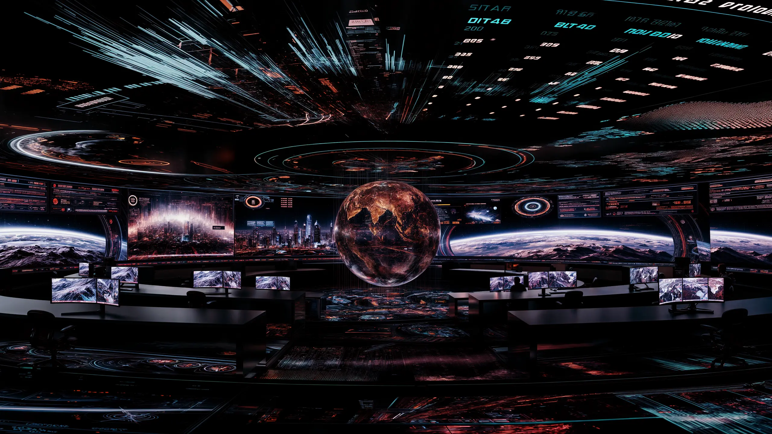 Future-ready control center of Intelligent operations center. Cutting-edge AI command design.
